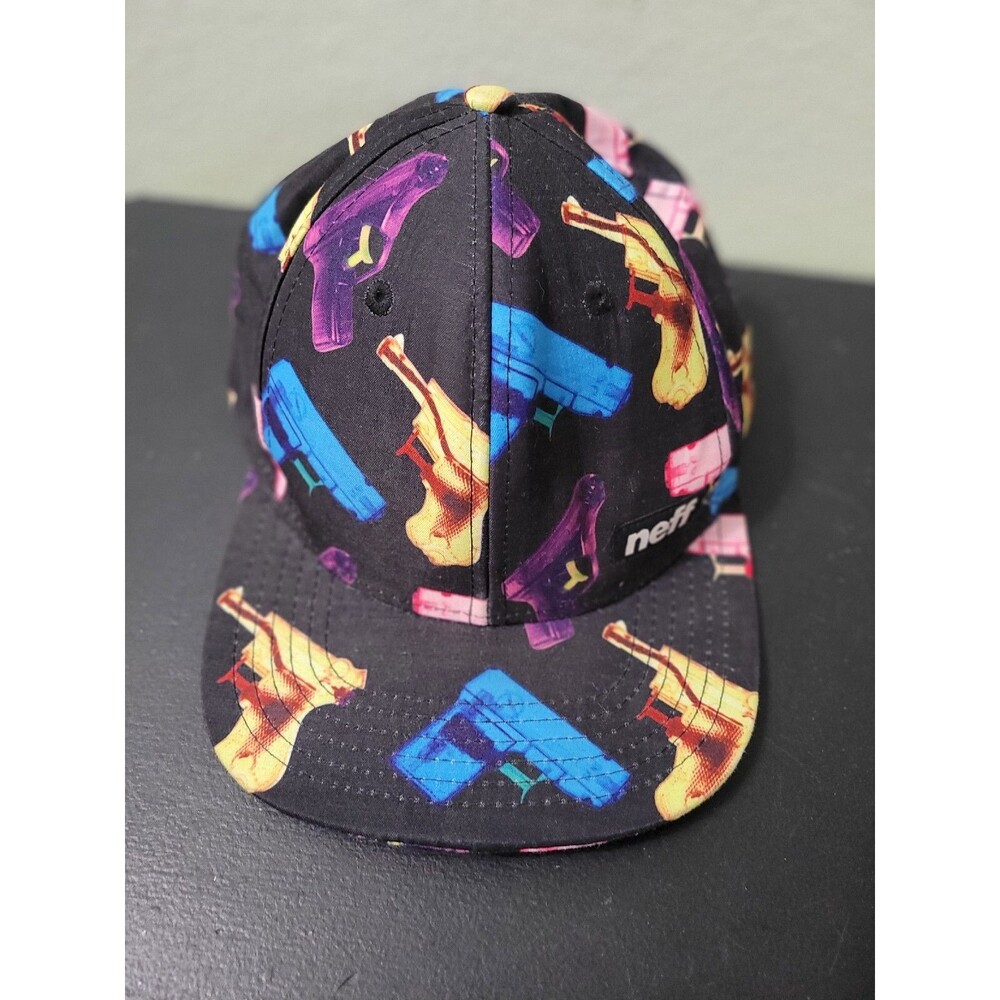 NEFF Water Gun Snapback Hat Summer Cap Squirt Guns Black Florescent Adjustable